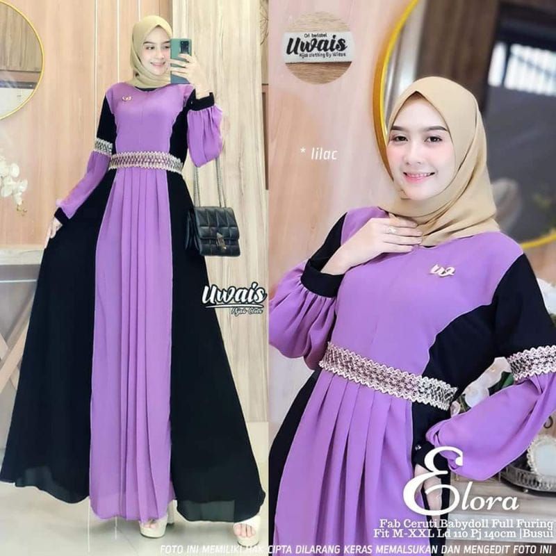 Elora maxy // gamis ceruty babydol premium