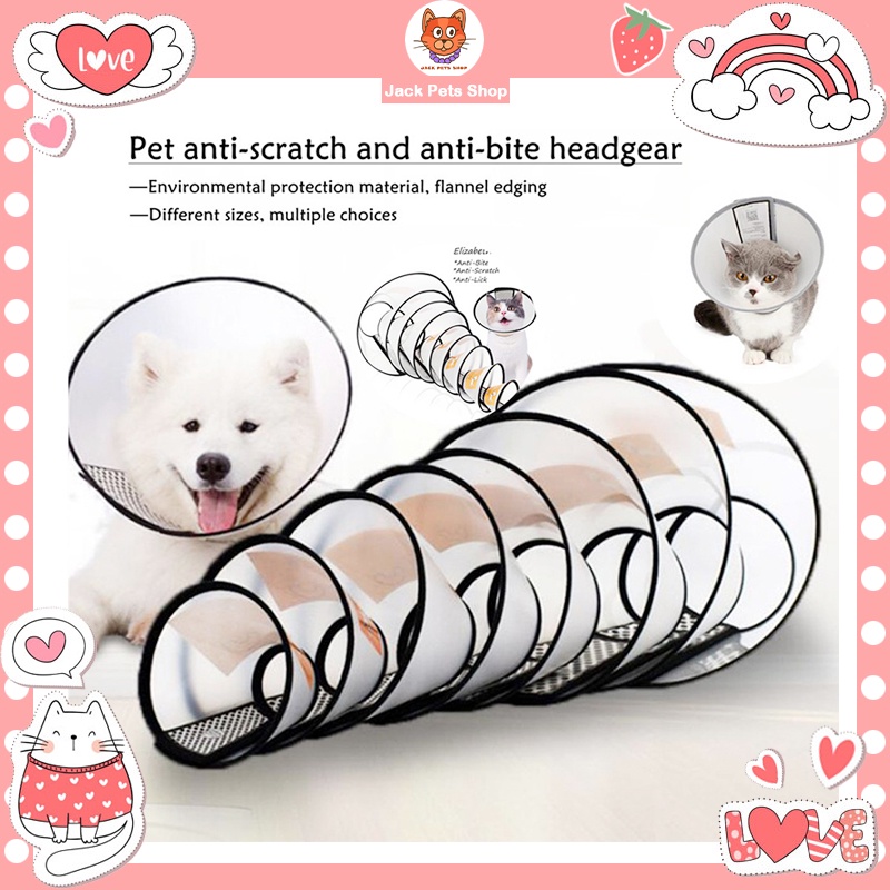 Pet Collar Pelindung Leher Kucing Anjing Elizabeth Collar Penutup Kepala Anti Gigit Jilat Obat Pet N