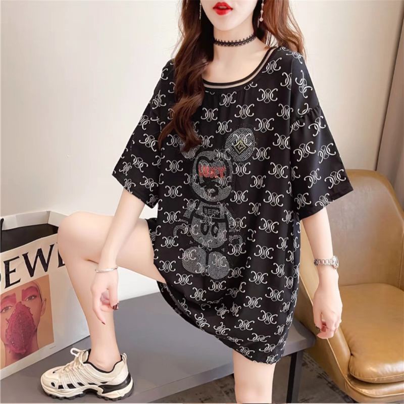 MDLV ~ 5928# Miki Beaded Tee Kaos Oversize Kaos Import Fashion Import