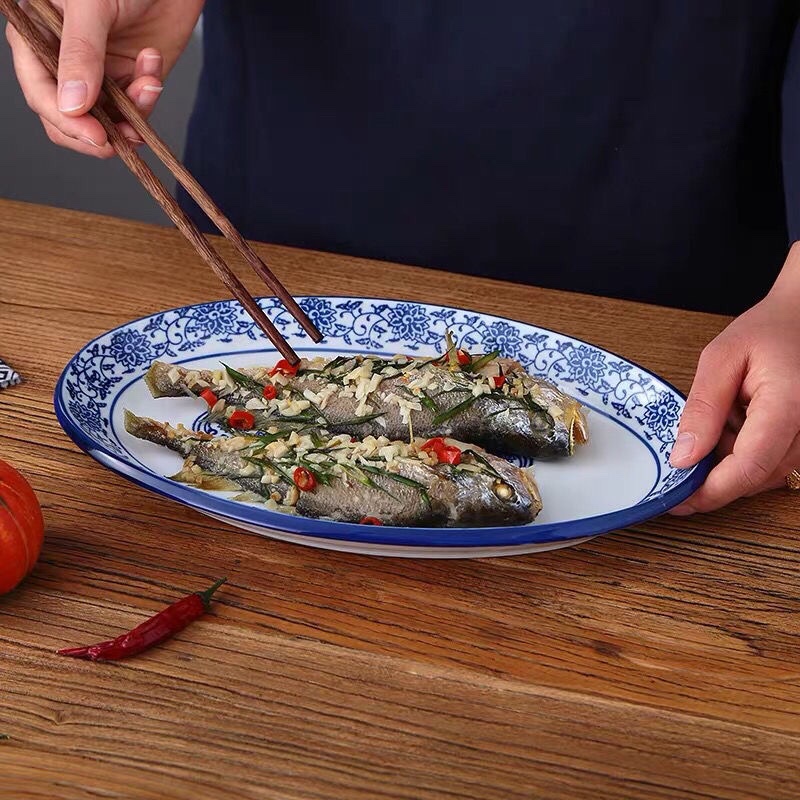 MIX527 Piring Oval Antik / Piring Keramik / Piring Saji Oval / Piring Antik Ukuran Kecil