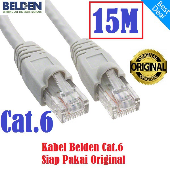 Kabel LAN UTP Belden Cat 6 15M - Cat6 Belden Original Siap Pakai 15 Meter