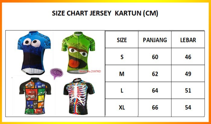 Baju Jersey Sepeda Cycling Wanita Premium Lucu Sesame Street dan M&amp;M