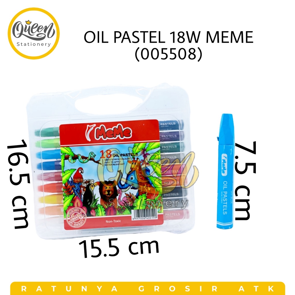 

1 SET OIL PASTEL 18W MEME (005508) / KRAYON / CRAYON / ALAT MEWARNAI