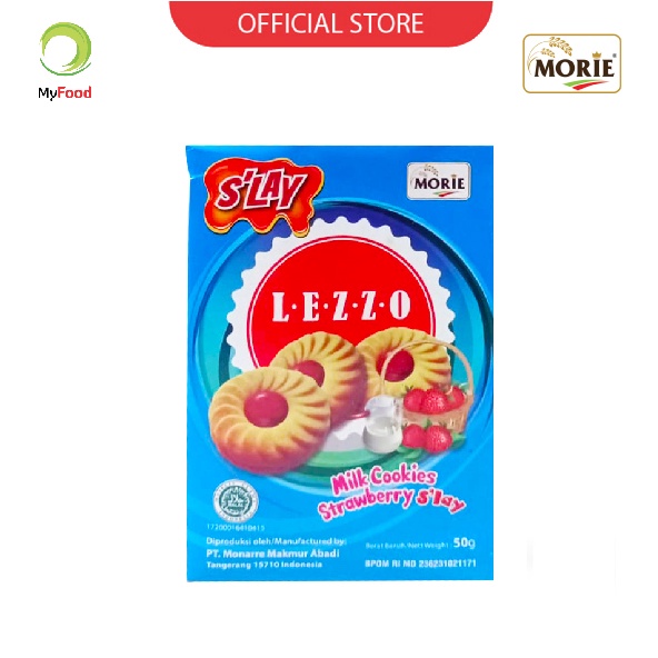 Lezzo Milk Cookies Strawberry Slay 50 gr | biskuit dengan selai strawberi