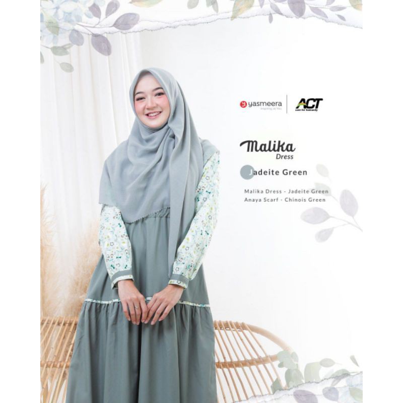 Yasmeera gamis motif bunga malika dress