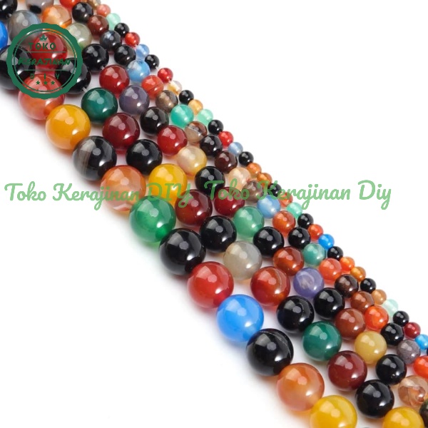 Bahan Gelang Batu Alam Mix Color Warna Warni 6/8/10mm