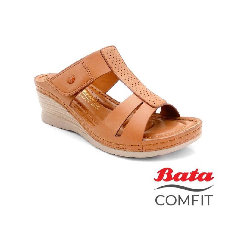 Bata Sandal Wedges wanita Comar Coklat 691-4698