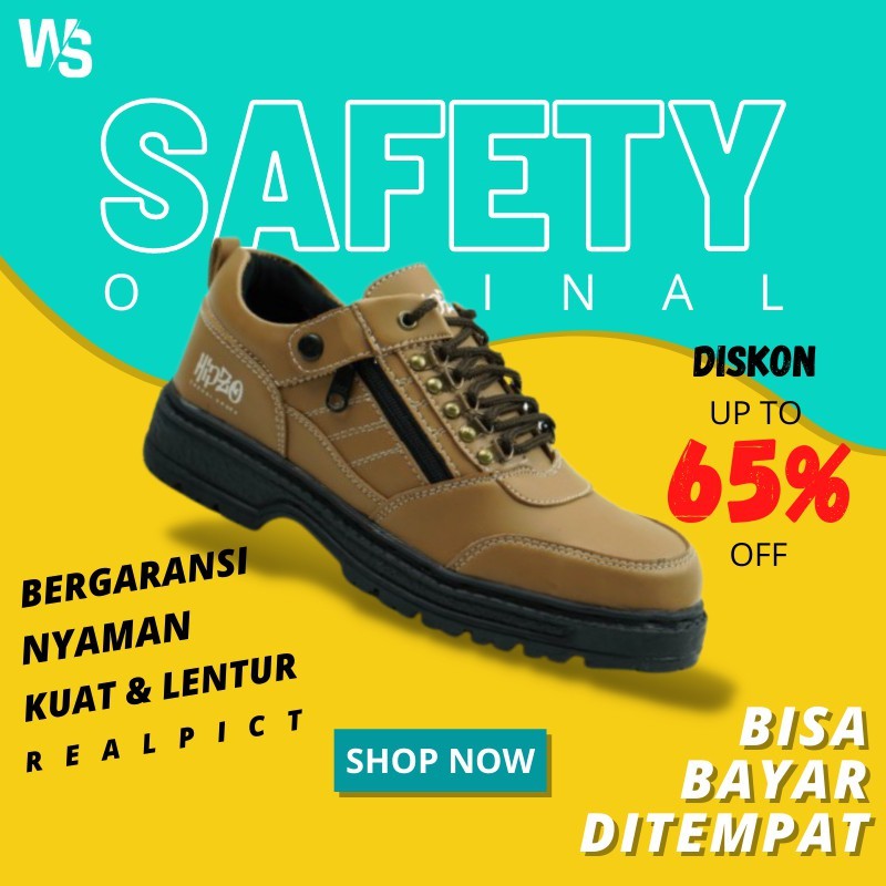 Sepatu Safety Pantofel Kerja Fashion Septi Santai Remaja Pria Cowok Premium Kekinian Murah OriginaL