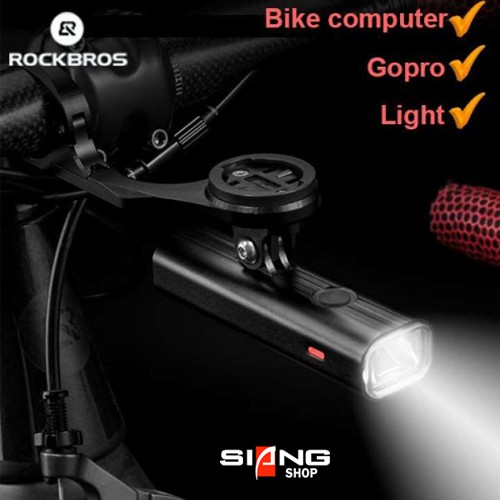 Barfly Rockbros YSZ1808 Cyclocomp Garmin XOSS dan dudukan Senter atau GoPro