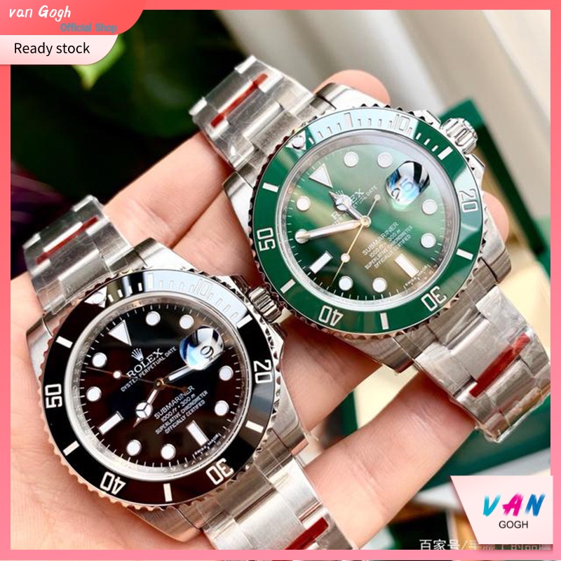 Van Gogh RLX JAM TANGAN PRIA FREE BATRAI ROLEX SUBMARINER DATE SPORT TANGGAL IMPOR MURAH STAINLESS STEEL