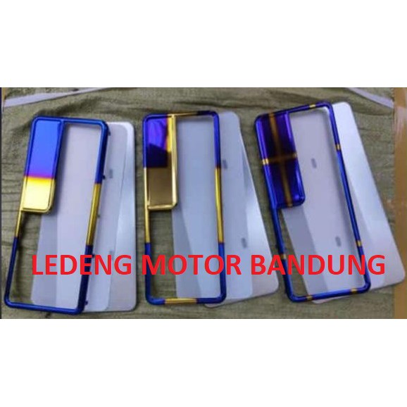 Cover Plat Nomer Motor Dudukan Bingkai Besi Rainbow Variasi Warna