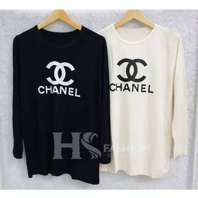 Koas chanel /kaos lengan panjang/ kaos wanita