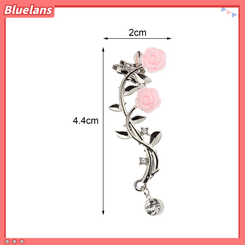 Bluelans Earrings Beautiful Climber Crawler Rose Flower Branch Earrings