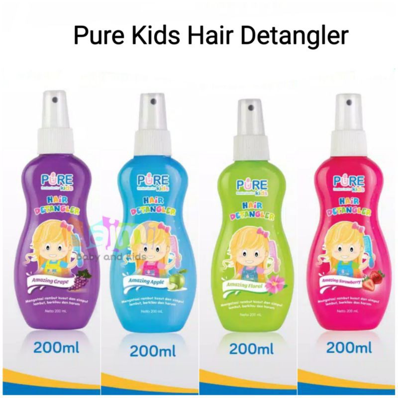 PureKids Hair Detangler 200ml / Pure Kids Rambut anti kusut