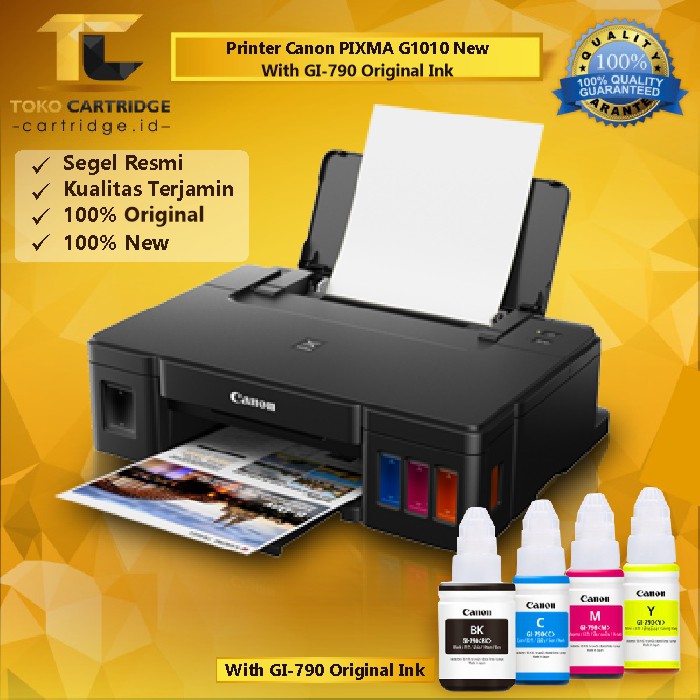 Printer Inkjet Canon PIXMA G1020 / G1010 InkTank system New Original Resmi Penerus G1000 Ink Tank GI-790 790 Infus Pabrik Print Foto Photo Warna