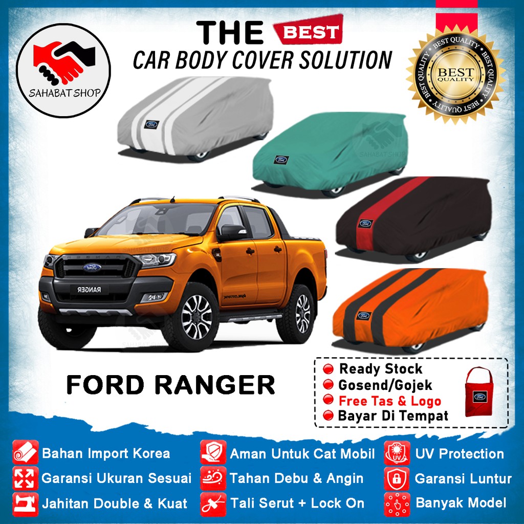 Sahabat Body Cover Mobil Ford Ranger / Penutup Sarung Mobil Ford Ranger Outdoor 2013 2014 2015 2016 2017 2018 2019 2020 2021 / Mantel Selimut Tutup Kerudung Kelambu Kerodong Jas Terpal Tutupan Pelindung Bungkus Mantol Mobil Anti Air Waterproof Model Biru