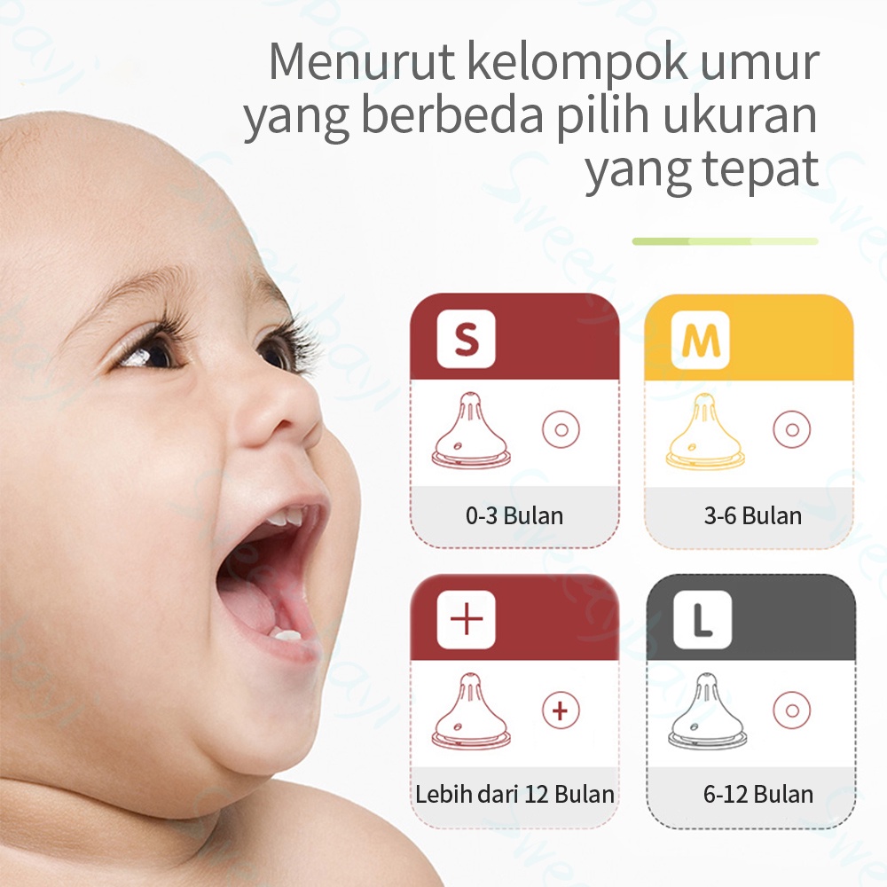 Sweetybayi Empeng bayi untuk pigeon Dot nipple peristaltic wide neck