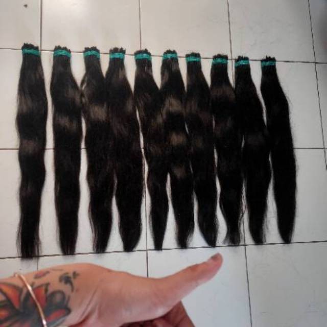 hair extension 55cm 1 helai rambut sambung asli panjang real manusia MIN 20HELAI