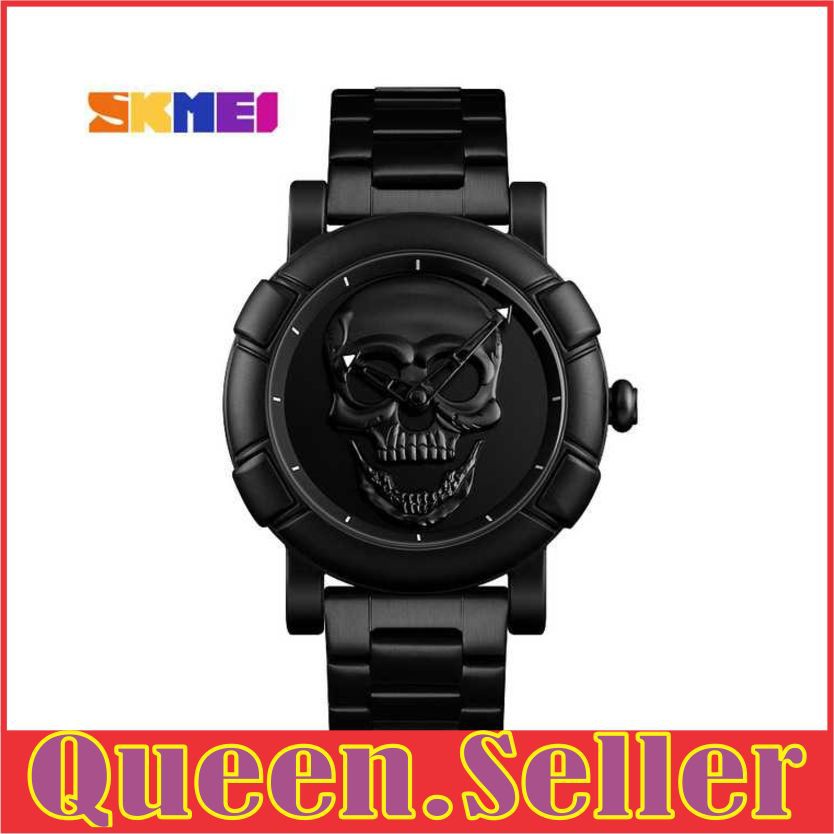 QS930 fashion pria ORIGINAL SKMEI Jam Tangan Analog Pria Motif Tengkorak - 9178