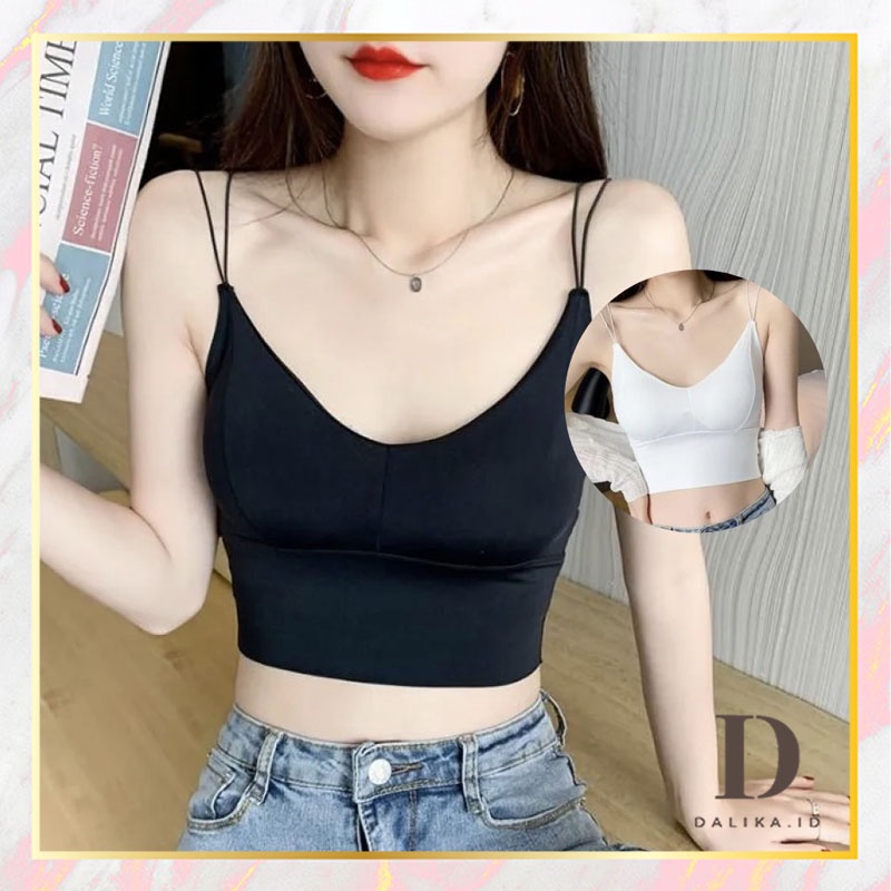 Tanktop Wanita Korea Bra Seamless Tali Spaghetti Strap Push Up Bralette BH Kamisol Dalika