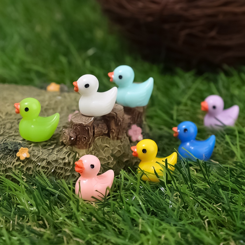 7 Pcs Miniatur Bebek Kuning Bahan Resin Handmade Untuk Dekorasi Mobil / Rumah Boneka