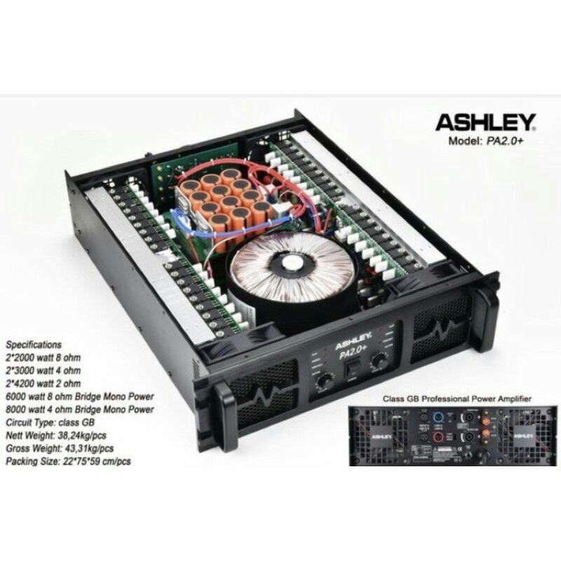 Power Amplifier ASHLEY PA2.0+ PA2.0 PLUS PA 2.0 ORIGINAL