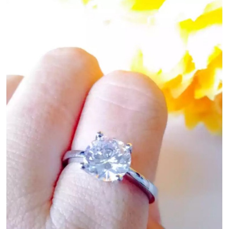 (COD) Cincin Permata Satu Mewah Cincin Xuping Silver Anti Karat