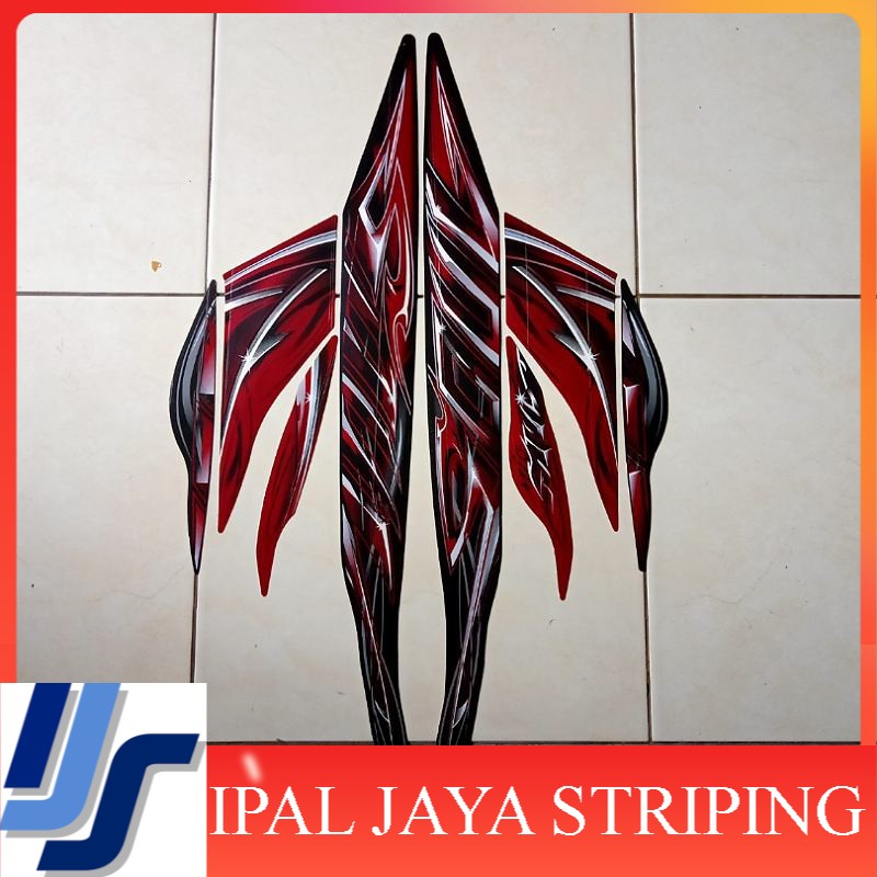 stiker striping motor mio soul 2011 merah
