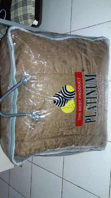 Bed Cover Set Emboss Mix 2 Warna Coffe T.30 Cm Uk.160 / 180 X 200
