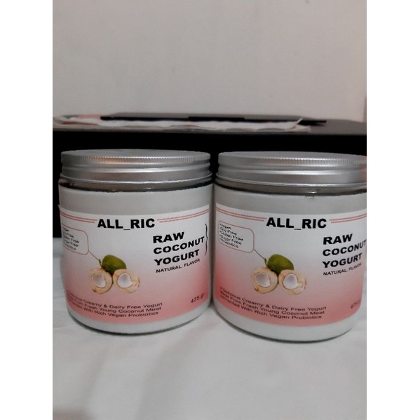 

RB coconut yogurt/yogurt kelapa 475gr raw/unpasteur/organic/sugar free/dairy free/tanpa pengawet.