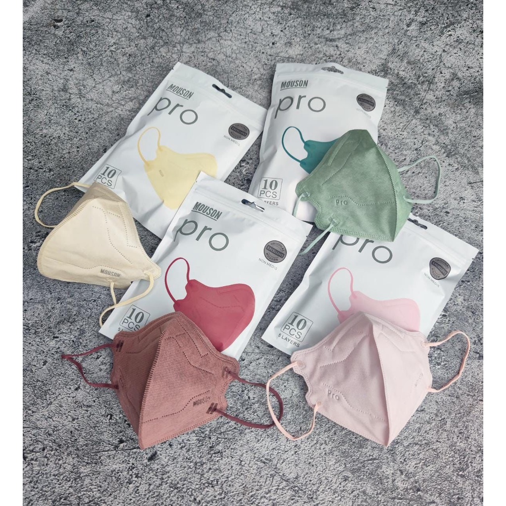 PRO KN95 MOUSON 5PLY - MASKER KN95 NEW KOREA DESIGN MOUSON PRO 5PLY ( LIKE AER ) ECERAN / REPACKING 