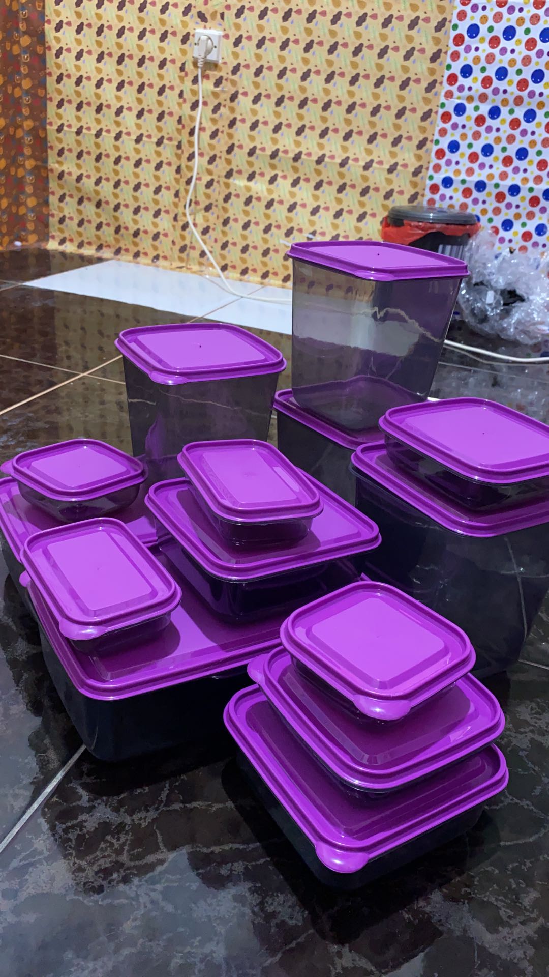 Calista Otaru Smoke Isi 14 Pcs (7 Set) / Toples Plastik / Tempat Makanan / Container / Warna Ungu