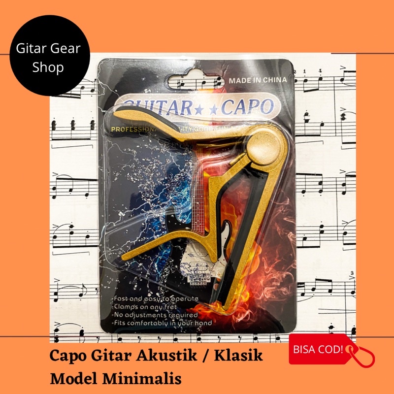 PENJEPIT CAPO KAPO GITAR AKUSTIK KLASIK UNIVERSAL BAHAN ALUMINIUM ALLOY GOLD