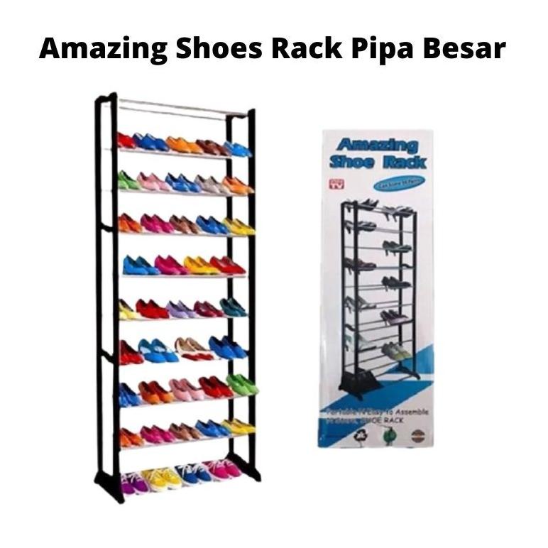 (PIPA BESAR) AMAZING SHOES RACK NON COVER RAK SEPATU 10 SUSUN TEMPAT PENYIMPANAN JILBAB KERUDUNG SEL