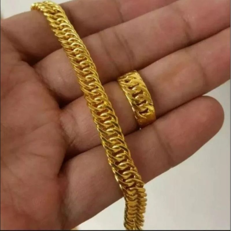 GELANG TIKAR FREE CINCIN LAPIS EMAS  24K TERBUAT DARI COIN ASLI TIDAK LUNTUR