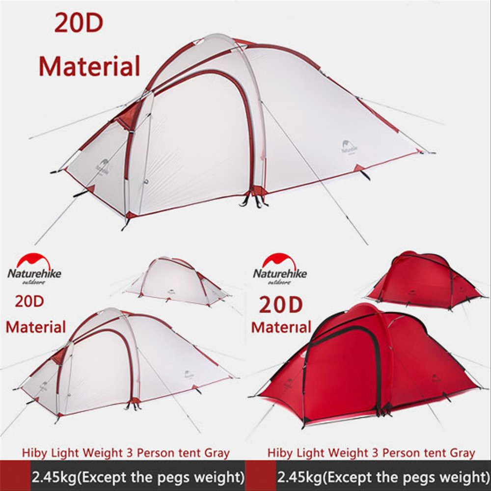 Tenda Naturehike HIBY 3 20D Camping Hiking Ultralight Tarp Tent -