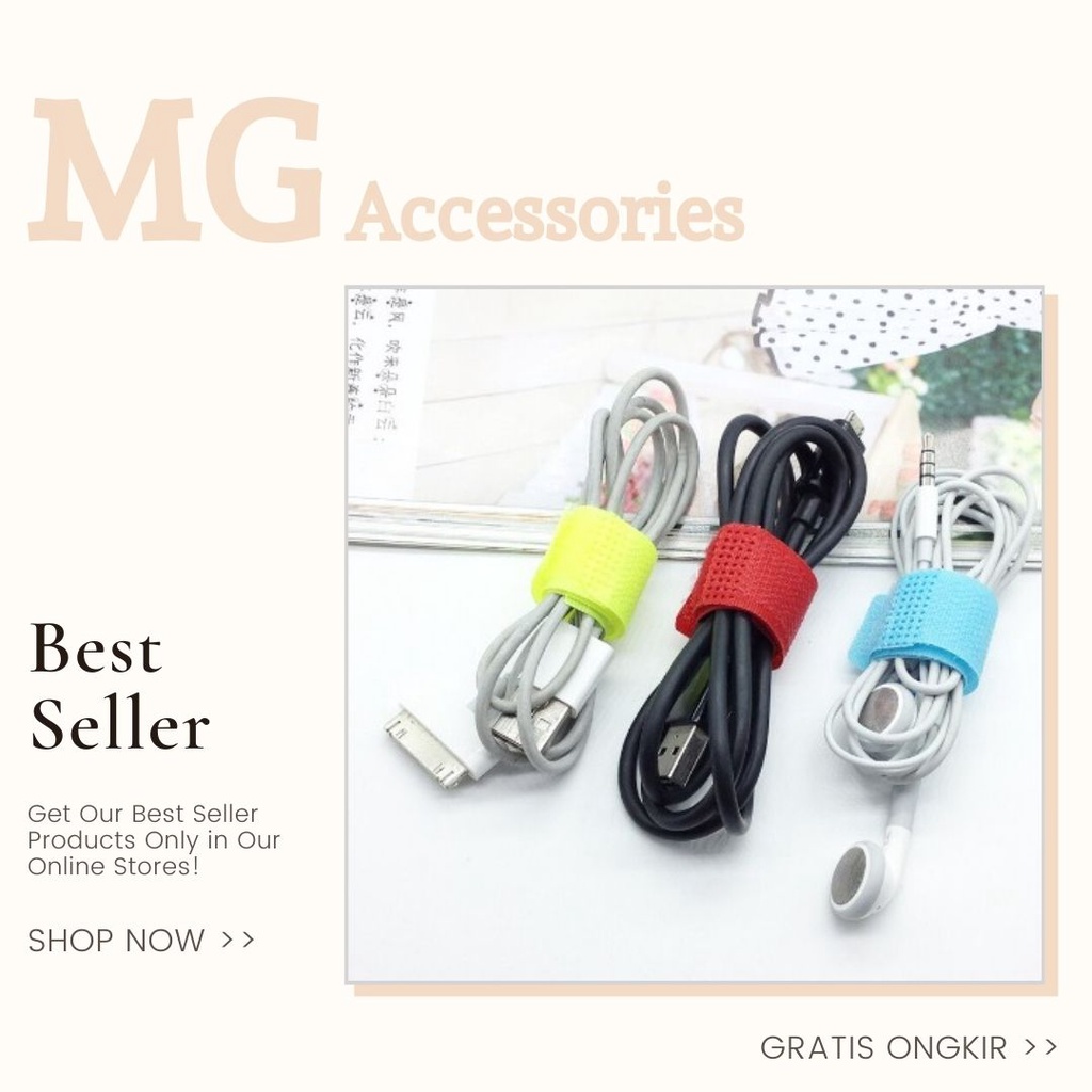TALI STRAP BINDER TALI PENGIKAT KABEL USB CASAN CHARGER HP LAPTOP KOMPUTER PC CABLE STRAP ORGANIZER