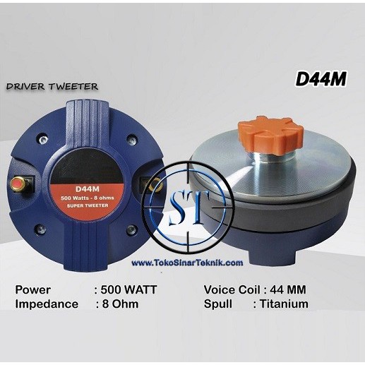 Super Driver Tweeter D 44M D44M Titanium Tweter Model Drat 500 Watt 8 Ohm