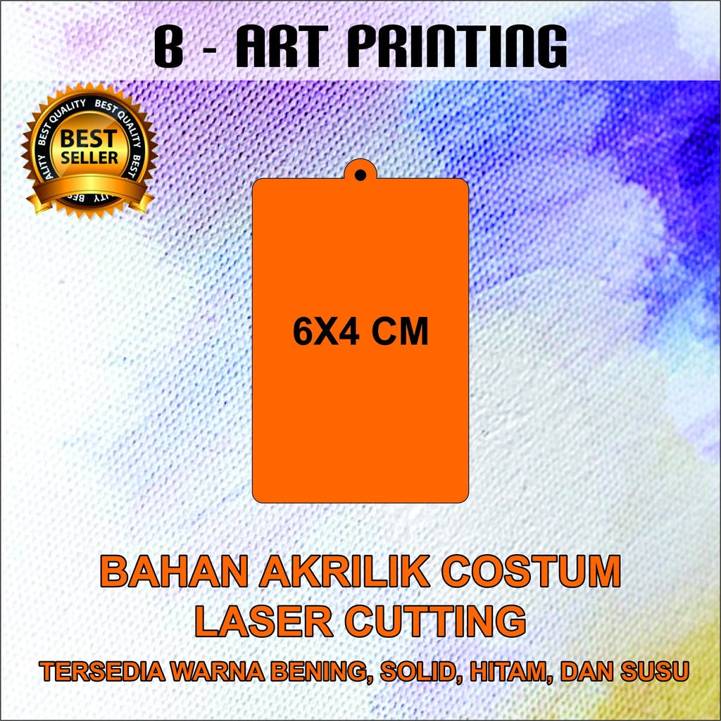 Bahan Akrilik Acrylic Gantungan Kunci Polos Uk. 4 x 6 cm Tebal 2 mm