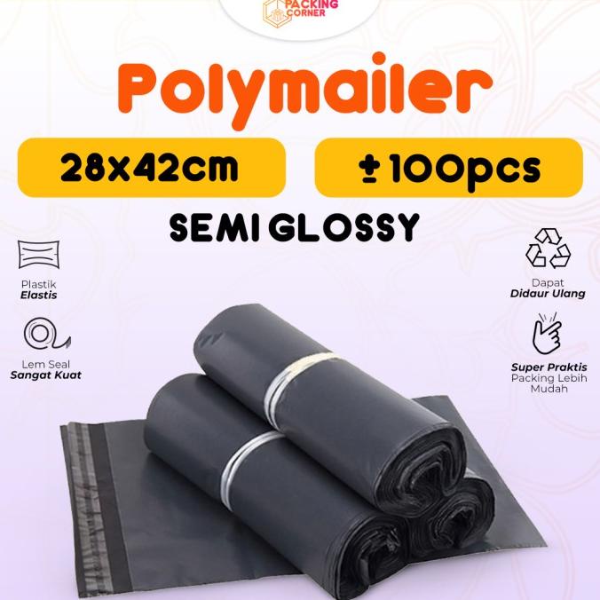 

Plastik Polymailer Bag 28x42 Kantong Amplop Packing Seal Isi 100 pcs