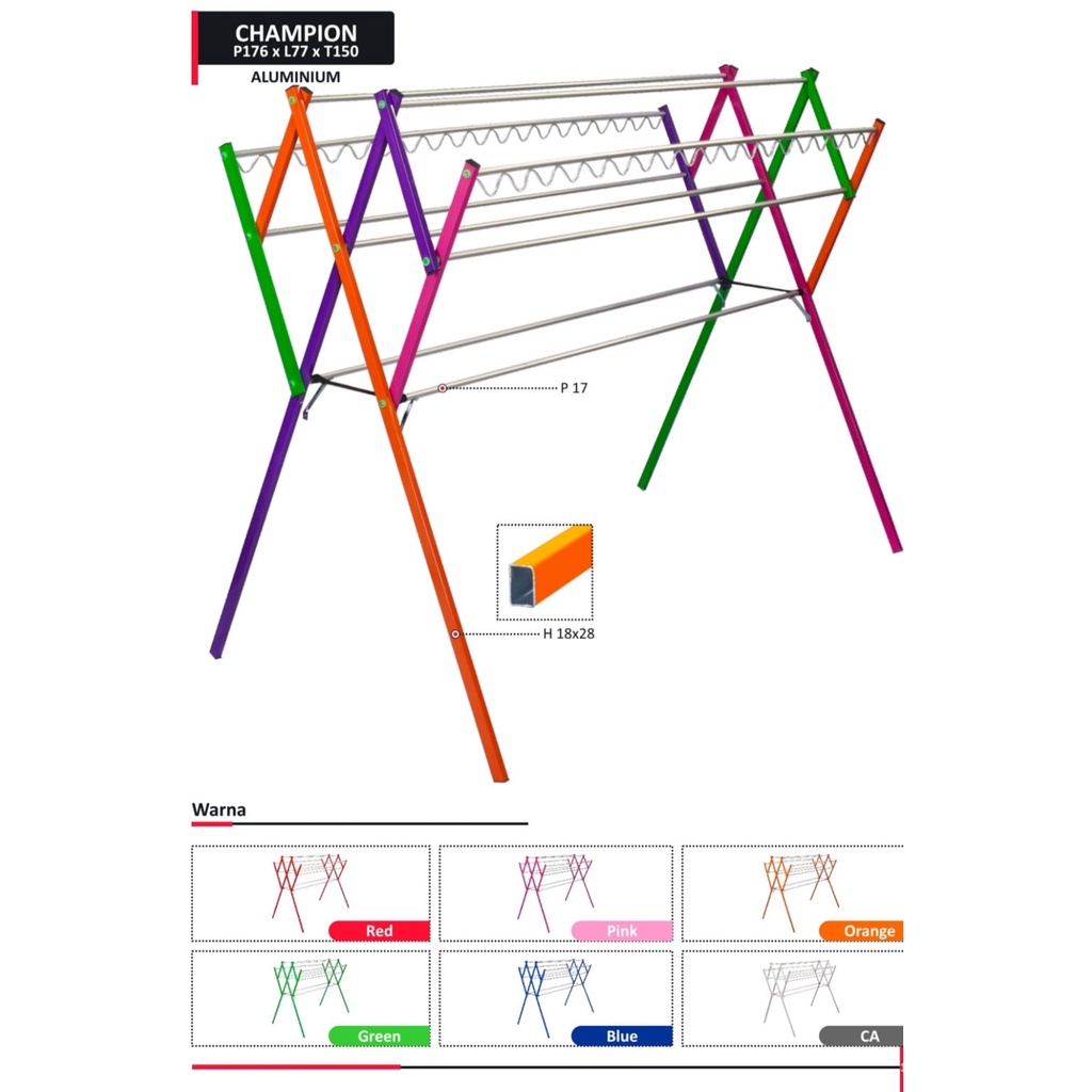 JEMURAN BAJU ALUMINIUM JEMURAN PAKAIAN 180 CM Aluminium Jemuran Handuk JEMURAN HANDUK ALMUNIUM ANTI KARAT Jemuran Pelangi