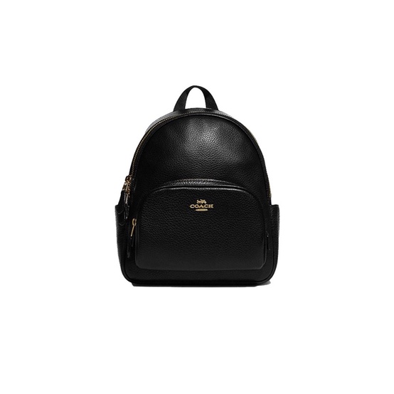 Coach Mini Court Backpack In Signature Black Leather (C8603)