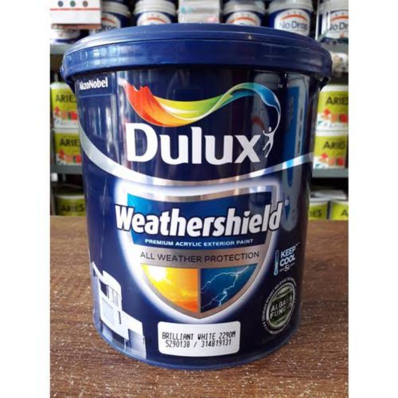 Jual Cat Tembok Dulux Weathershield Brilliant White 2290 25 Ltr Shopee Indonesia 1829