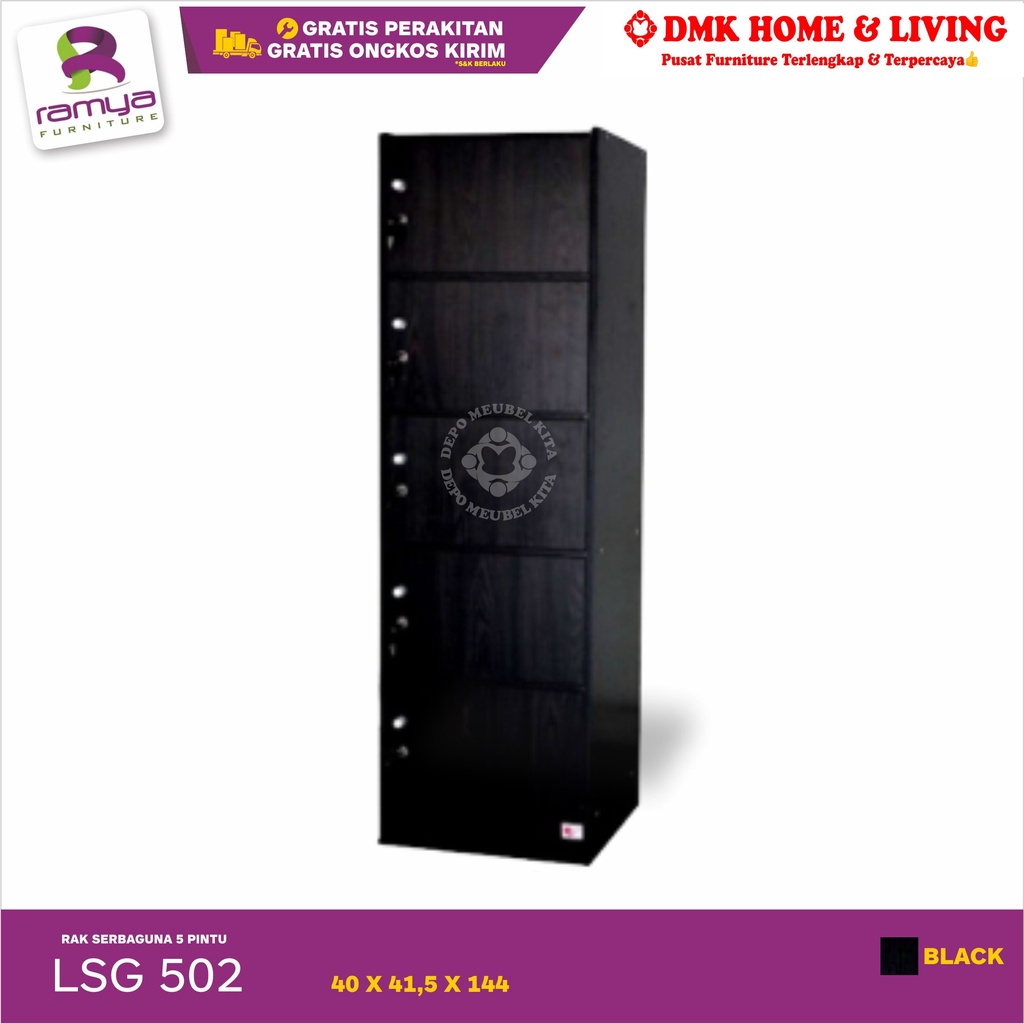 Jual Ramya Lsg Lemari Serbaguna Loker Pintu Kunci Black