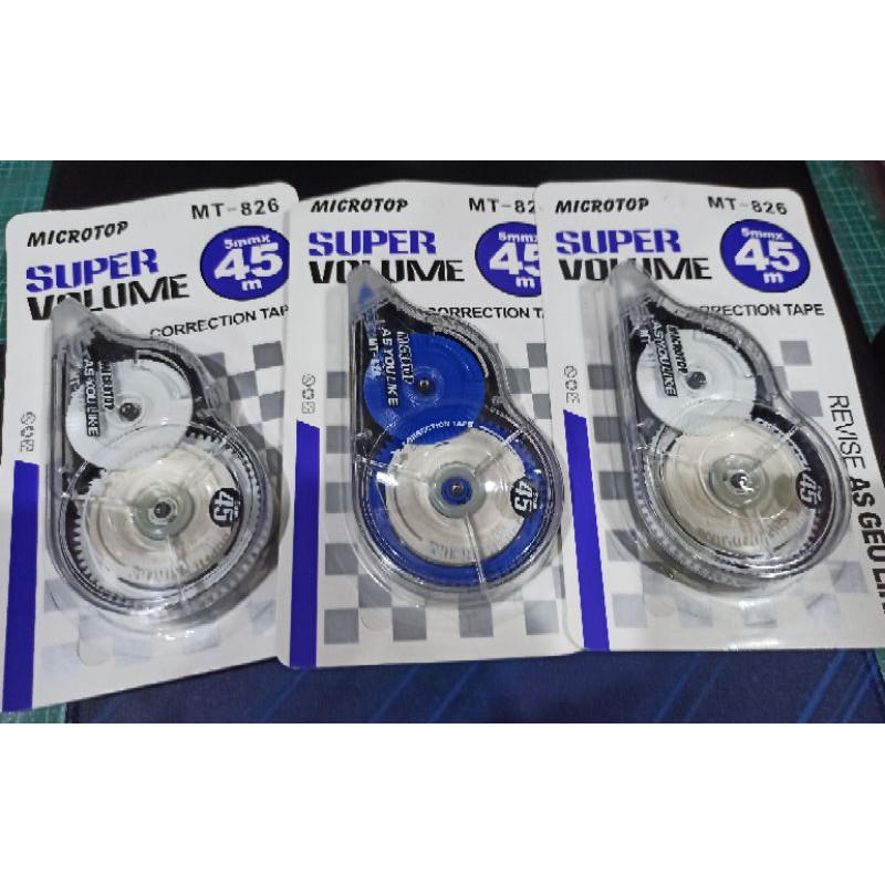 

Correction tape 45 meter Microtop / Tip ex roll / Tip ek tarik 45 meter