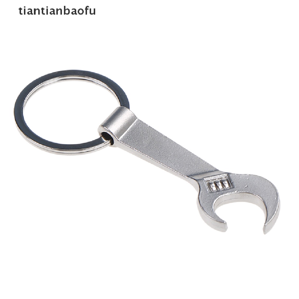 [tiantianbaofu] Eco-friendly Silver Metal Wrench Spanner Beer Bottle Opener Key Chain Keyring Gift Boutique