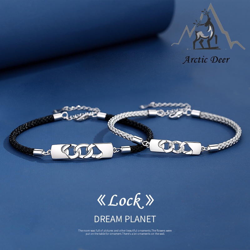 Gelang couple Sterling silver S925-LOCK Gelang Pasangan gelang fashion  perak asli S925 Original Arctic Deer
