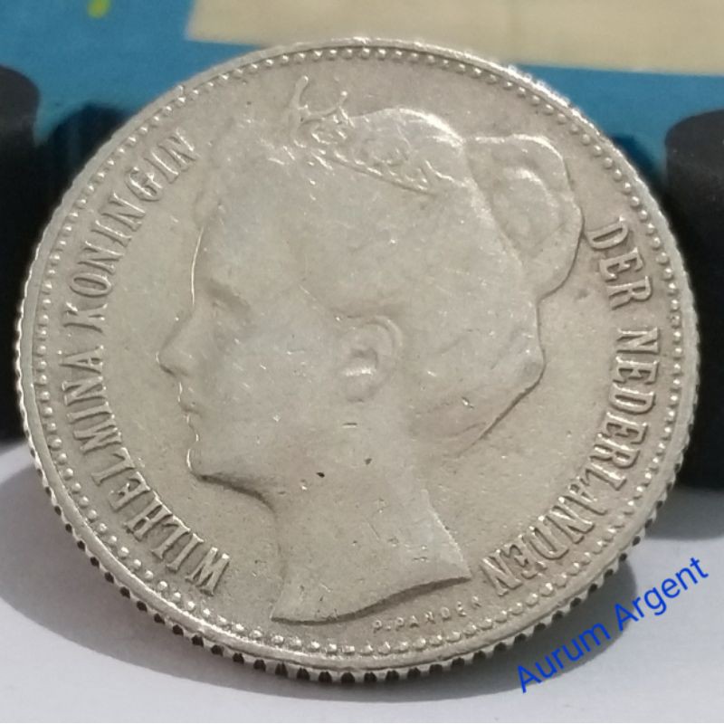 SWILH0.5G-4.. 1 PC KOIN ASLI 1/2 GULDEN WILHELMINA