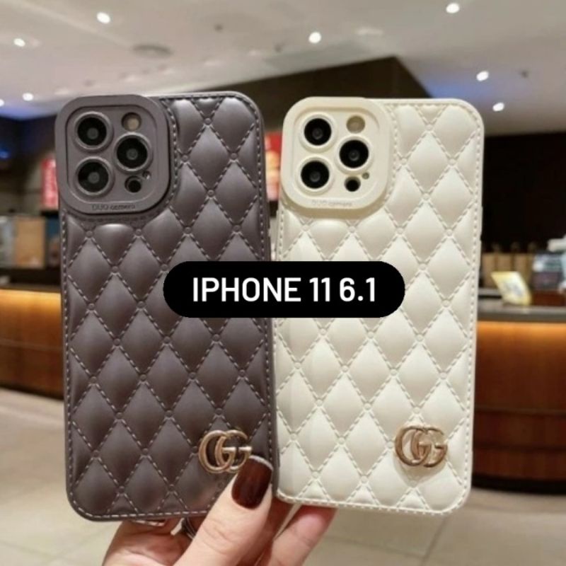 IPHONE 11 Biasa Case Handphone Electroplating Tiga Dimensi Prisma
