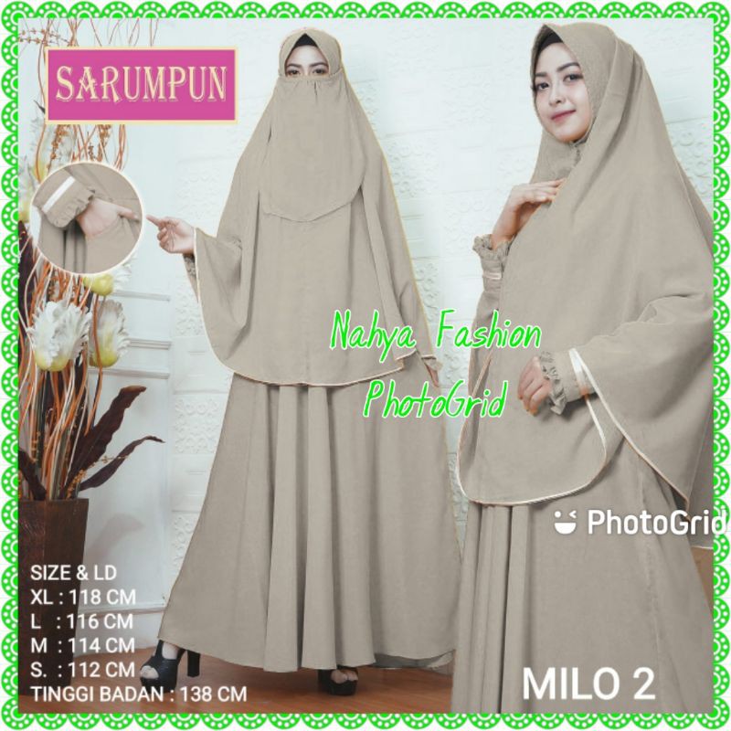 Gamis Syar'i Set Cadar Wolfis Milo